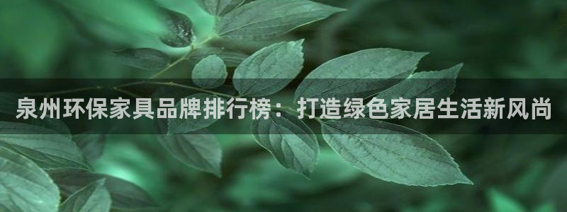 杏宇官网网站：泉州环保家具品牌排行榜：打造绿色家居生活新风尚